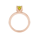 Yellow cushion cut solitaire ring with tulip basket setting in rose gold