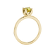 Yellow cushion cut solitaire ring with tulip basket setting in rose gold