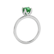 Green cushion cut solitaire ring with tulip basket setting in rose gold