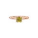 Yellow cushion cut solitaire ring with tulip basket setting in rose gold