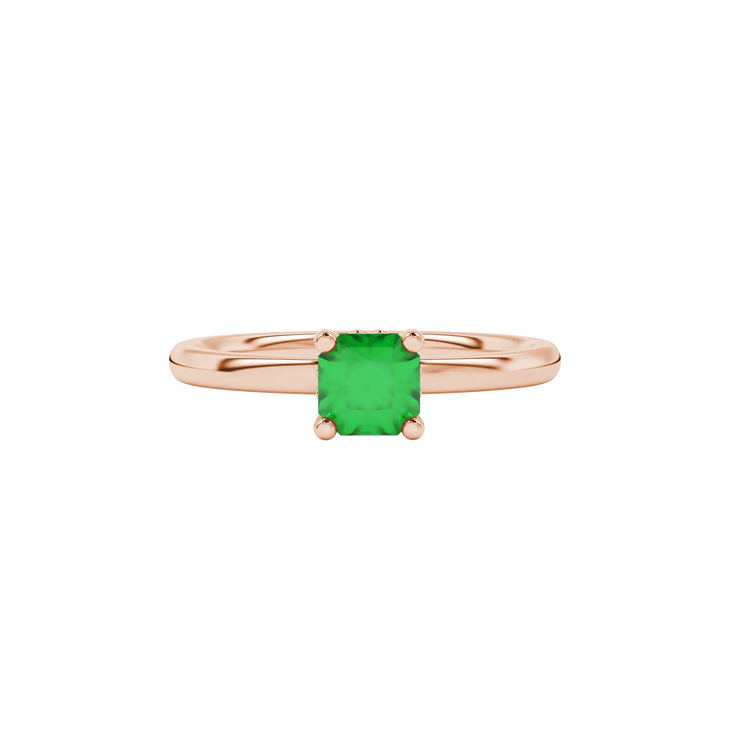 Radiant Square Solitaire Gemstone Ring
