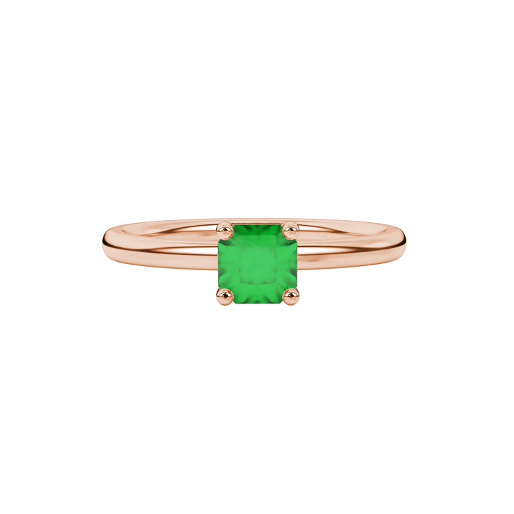 Radiant Square Diamond Basket Gemstone Ring
