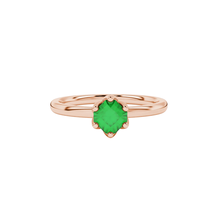 Radiant Eight-Prong Solitaire Gemstone Ring