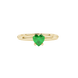 Emerald Green Heart Cut Solitaire Gemstone Ring in Yellow Gold