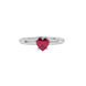 Raspberry Red Heart Cut Solitaire Gemstone Ring in Yellow Gold