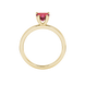 Raspberry Red Heart Cut Solitaire Gemstone Ring in Yellow Gold
