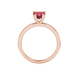 Raspberry Red Heart Cut Solitaire Gemstone Ring in Yellow Gold