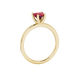 Raspberry Red Heart Cut Solitaire Gemstone Ring in Yellow Gold
