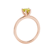 Canary Yellow Heart Cut Solitaire Gemstone Ring in Rose Gold