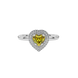 Canary Yellow heart cut gemstone double halo ring in rose gold