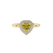 Canary Yellow heart cut gemstone double halo ring in rose gold