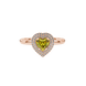 Canary Yellow heart cut gemstone double halo ring in rose gold