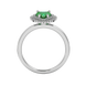 Emerald Green heart cut gemstone double halo ring in rose gold
