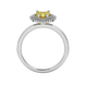 Canary Yellow heart cut gemstone double halo ring in rose gold