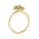 Canary Yellow heart cut gemstone double halo ring in rose gold