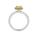 Canary Yellow heart cut gemstone halo ring in white gold