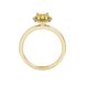 Canary Yellow heart cut gemstone halo ring in yellow gold
