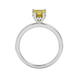 Canary Yellow heart cut gemstone lotus basket halo ring in white gold