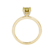 Heart-cut canary yellow gemstone solitaire ring in a yellow gold four-prong setting