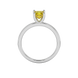 Princess canary yellow gemstone ring, white gold four-prong setting.