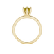 Princess canary yellow gemstone ring, yellow gold six-prong setting.