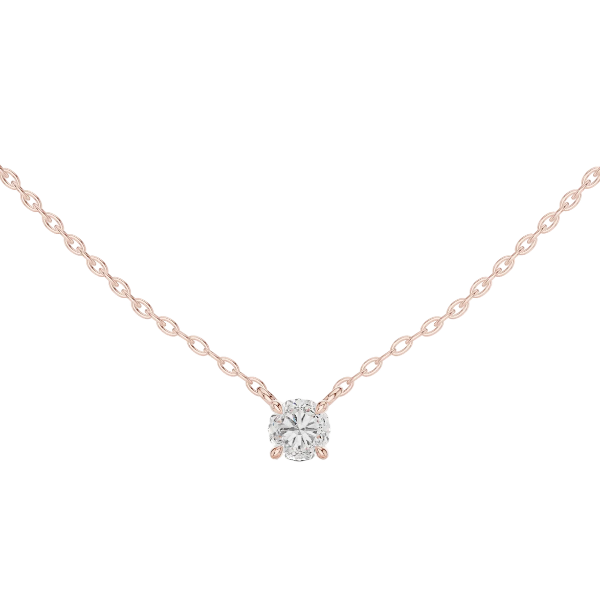 Minimal round cut solitaire diamond pendant in gold with lab grown diamond by Signora Jewels