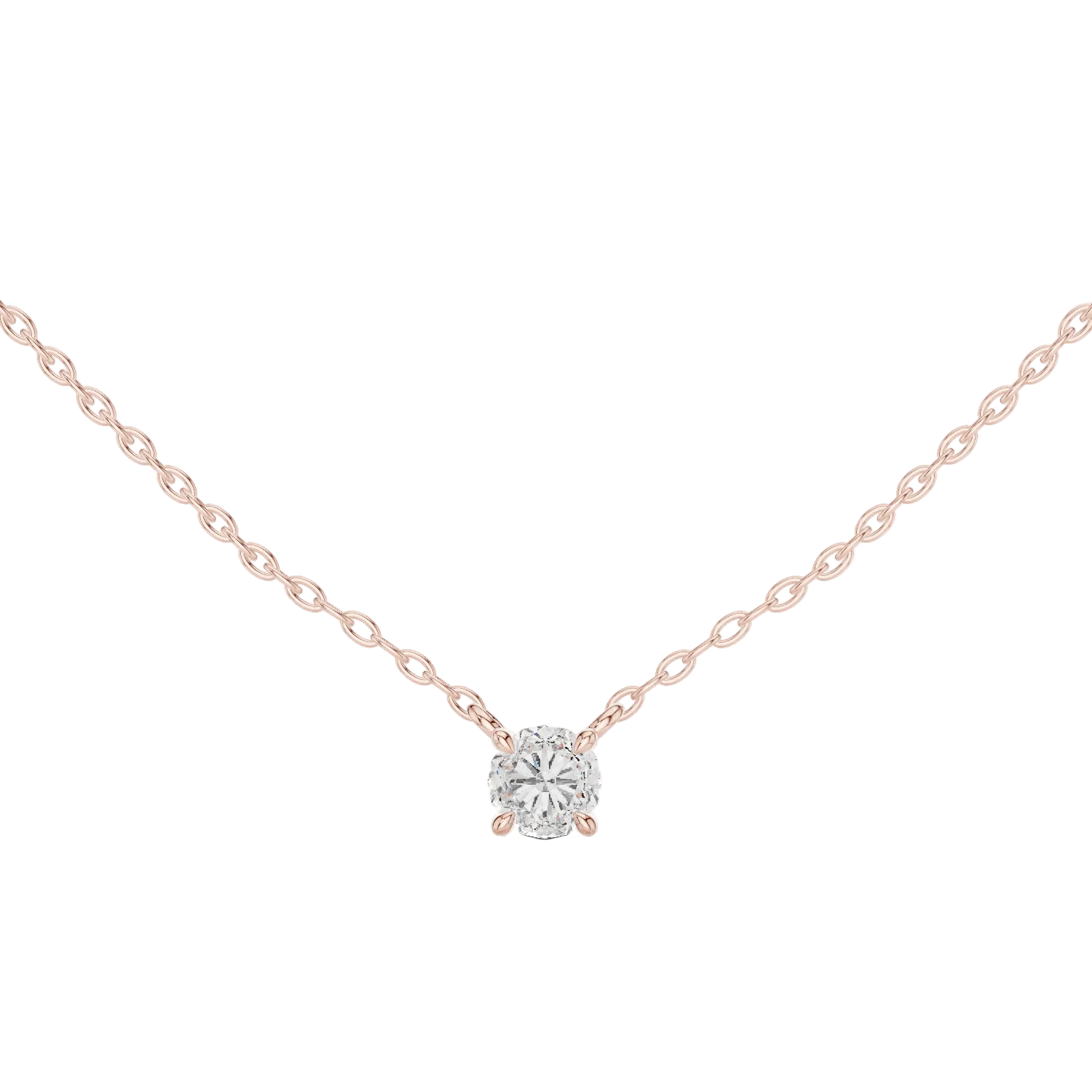 Minimal round cut solitaire diamond pendant in gold with lab grown diamond by Signora Jewels