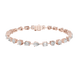 Multi shape lab grown diamond tennis bracelet with round heart oval pear and emerald cut diamonds in gold variations