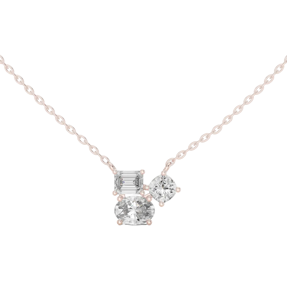 Mixed Shape Lab Grown Diamond Three Stone Pendant