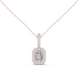 Emerald cut halo diamond pendant in gold with lab grown diamonds by Signora Jewels