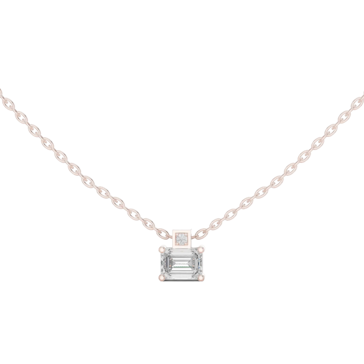 Emerald Cut Lab Grown Diamond Solitaire Pendant