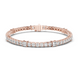 Princess and round lab grown diamond tennis bracelet in yellow white and rose gold with modern mixed shape design