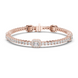 Emerald cut halo lab grown diamond tennis bracelet with round diamond detailing in yellow white and rose gold
