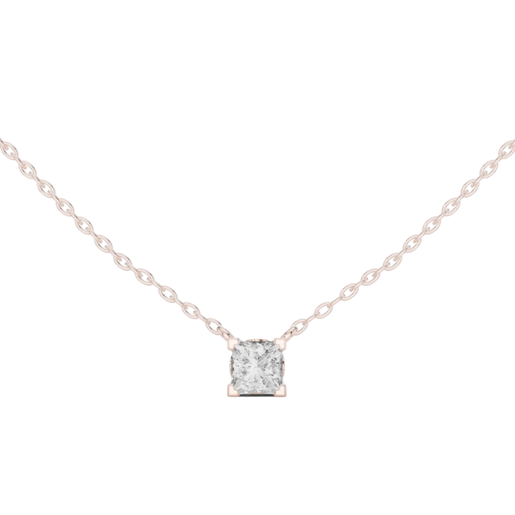 Princess Lab Grown Diamond Floating Solitaire Pendant