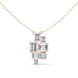 Modern emerald cut diamond cluster pendant in gold with lab grown diamonds by Signora Jewels