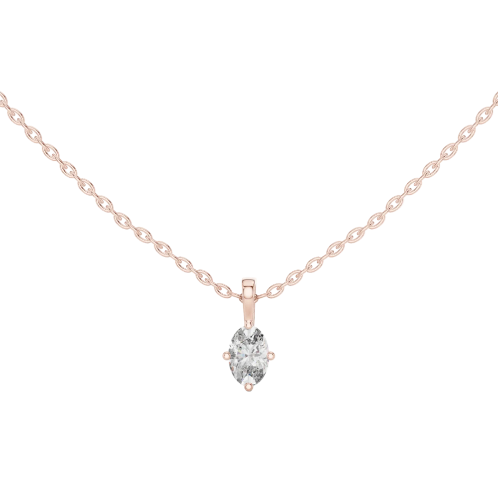 Oval Lab Grown Diamond Classic Solitaire Pendant
