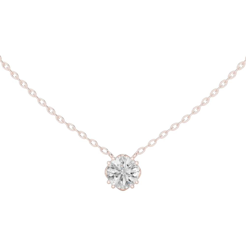 Round Lab Grown Diamond Six-Prong Solitaire Pendant