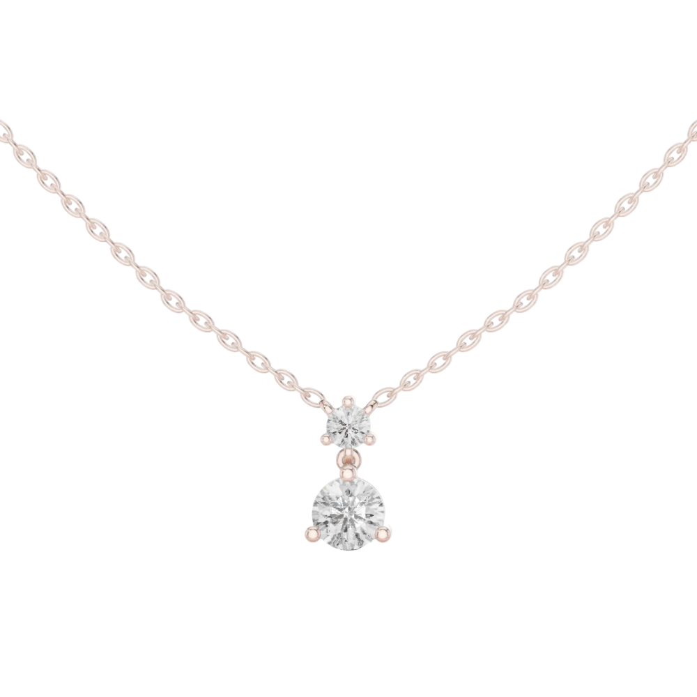 Round Lab Grown Diamond Drop Pendant