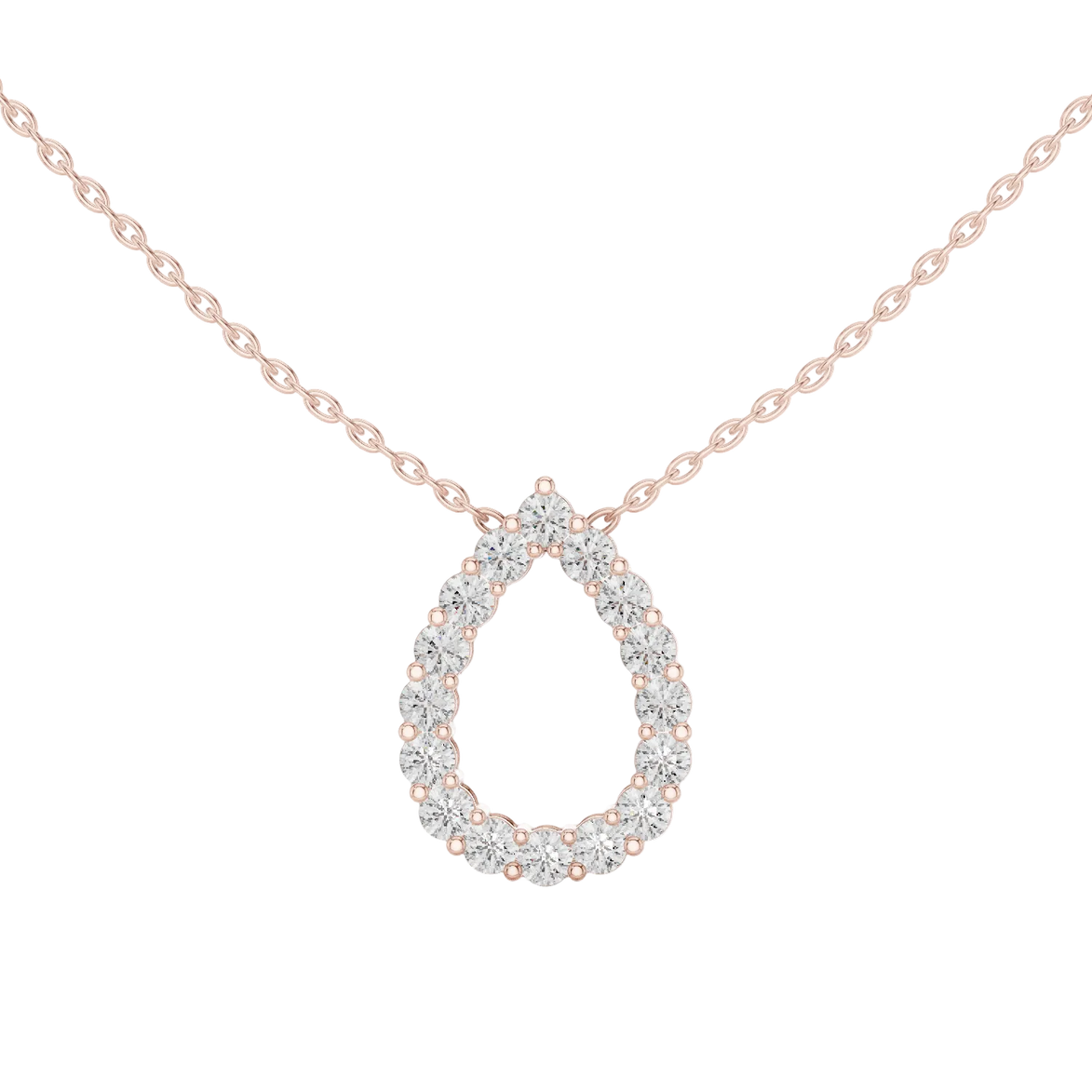 Minimal pear shape diamond teardrop pendant in gold with lab grown diamonds by Signora Jewels