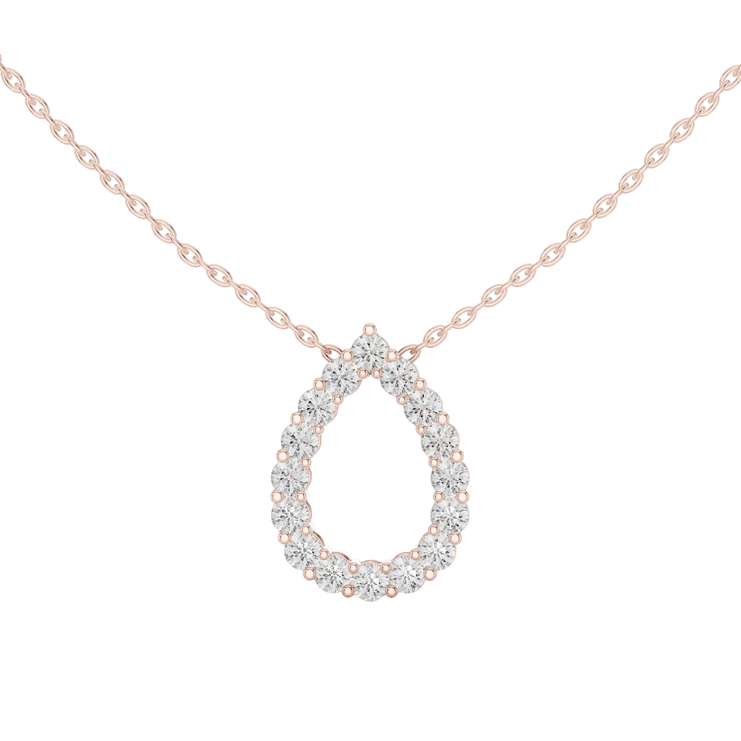 Minimal pear shape diamond teardrop pendant in gold with lab grown diamonds by Signora Jewels
