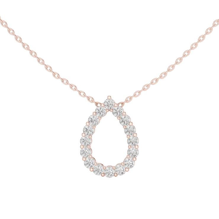 Round Lab Grown Diamond Open Pear Pendant