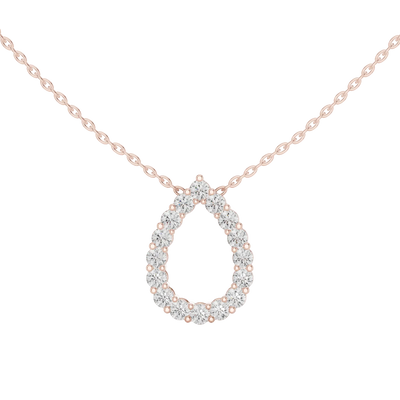 Minimal pear shape diamond teardrop pendant in gold with lab grown diamonds by Signora Jewels