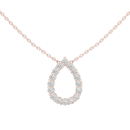 Minimal pear shape diamond teardrop pendant in gold with lab grown diamonds by Signora Jewels