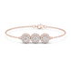 Vintage halo style lab grown diamond bracelet connector with round center diamonds and halo detailing in yellow white and rose gold