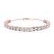 Graduated lab grown diamond tennis bracelet in yellow gold white gold and rose gold with round brilliant diamond design