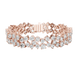 Multi shape lab grown diamond tennis bracelet with clustered round diamond design in yellow white and rose gold