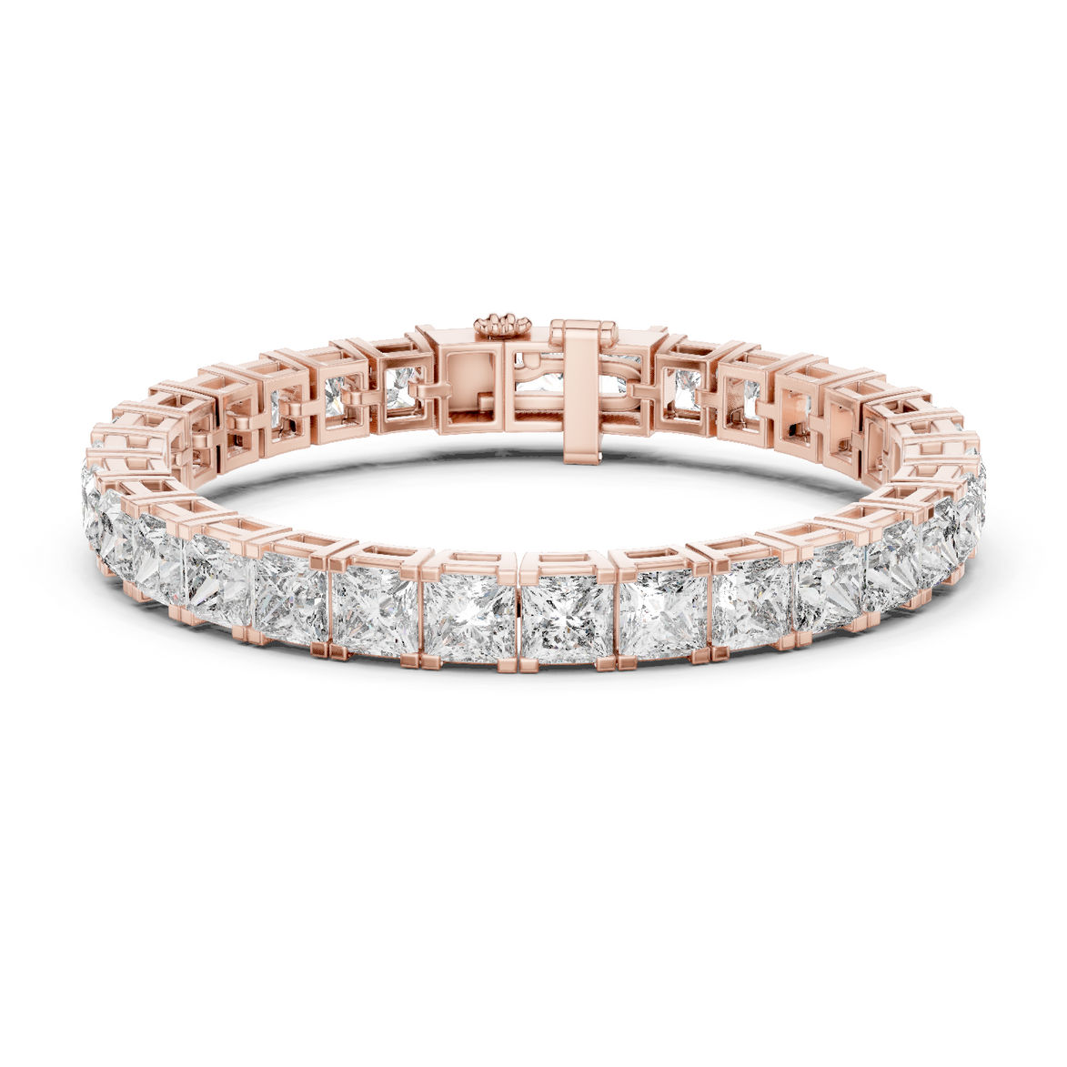 Luxury princess cut diamond tennis bracelet in gold with lab grown diamonds by Signora Jewels