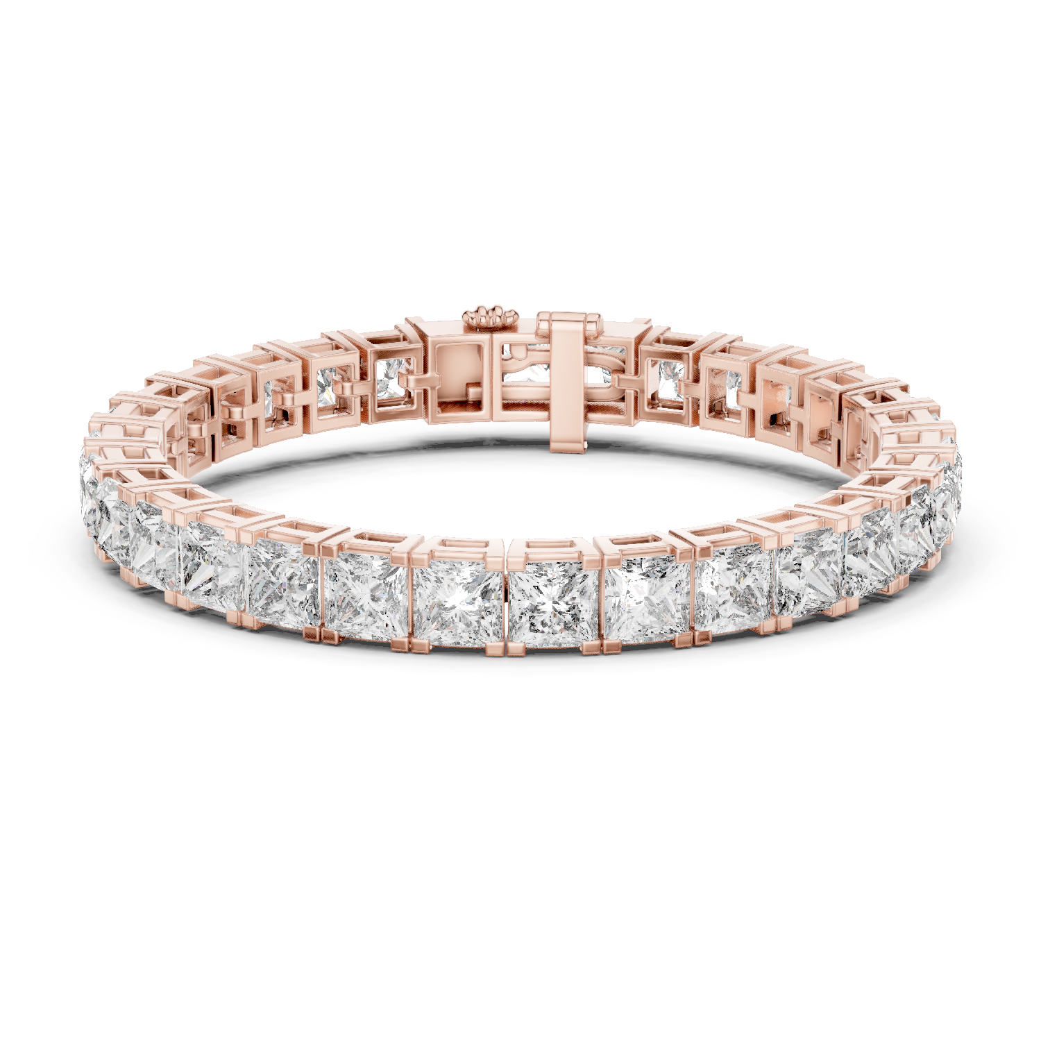Luxury princess cut diamond tennis bracelet in gold with lab grown diamonds by Signora Jewels