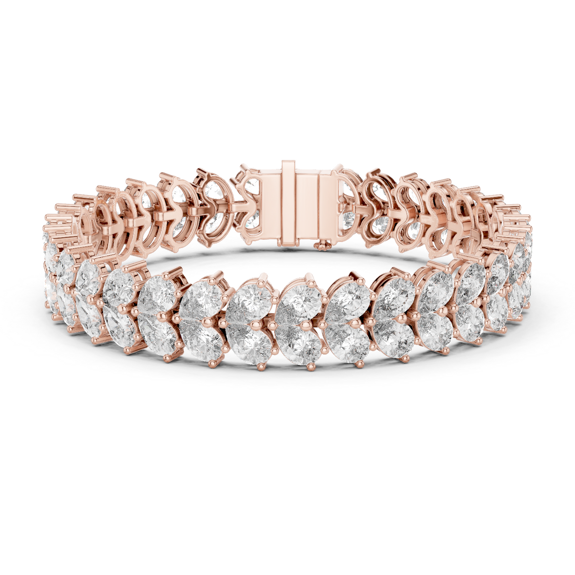 Luxury pear shape diamond tennis bracelet in gold with brilliant lab grown diamonds by Signora Jewels