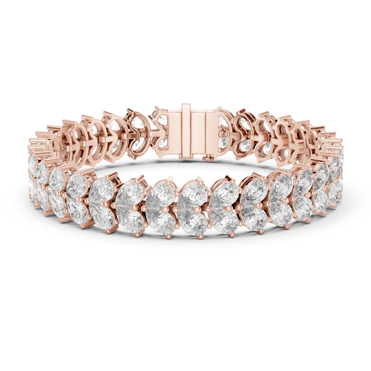 Luxury pear shape diamond tennis bracelet in gold with brilliant lab grown diamonds by Signora Jewels
